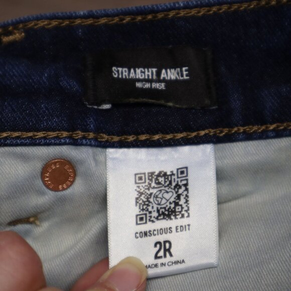 Express Straight Ankle High Rise Jeans Womens 2R Blue Elevated Basic Capsule - Picture 8 of 16